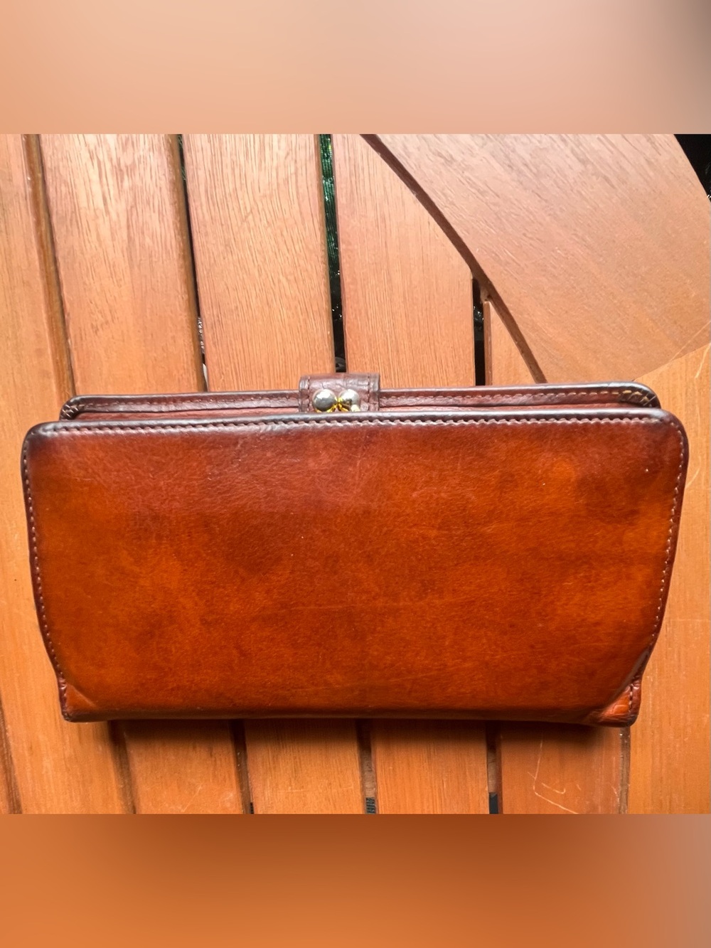 Vtg Coach Water Buffalo Framed Kisslock Continental Clutch 4827 Leather Wallet